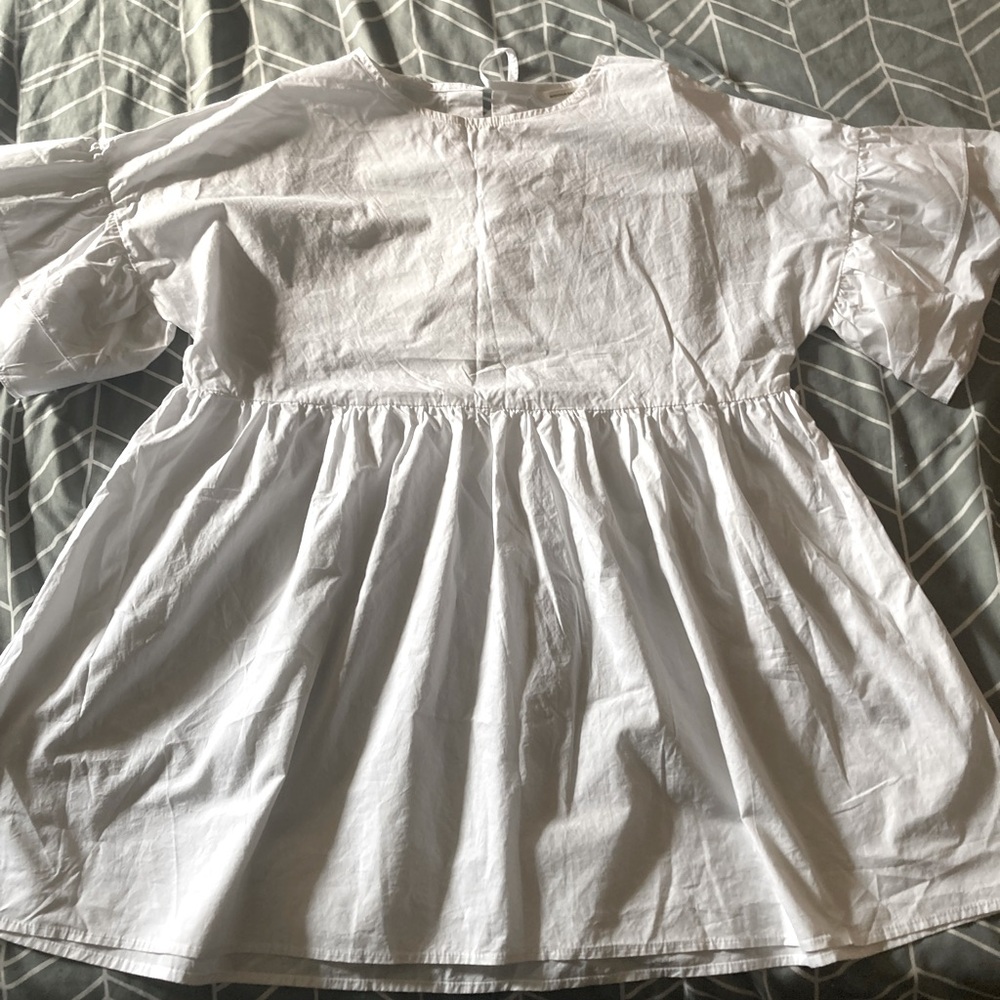 White cotton Peasant top